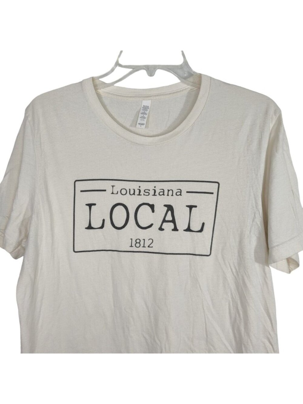 Unbranded Tan Beige Louisiana Local Graphic T-Shirt Women Size L Crewneck FLAW - Picture 2 of 7